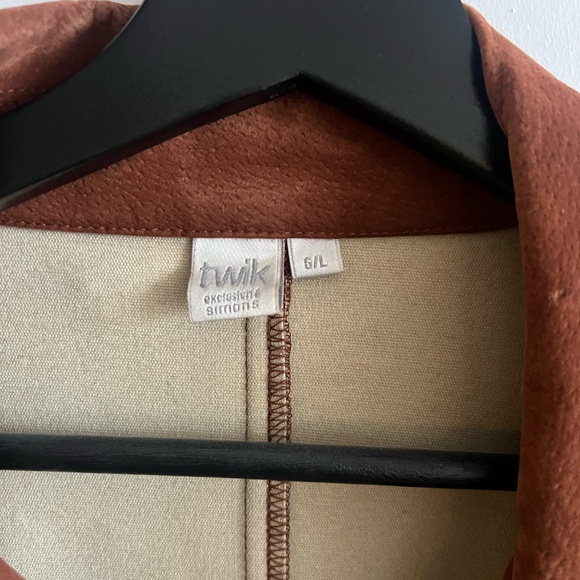 faux suede brown jacket - Picture 2 of 4